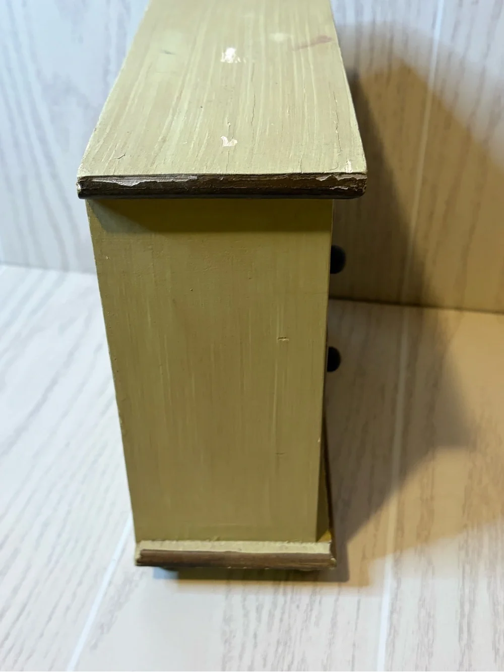 Vintage wooden jewelry box mini dresser floral cottage core